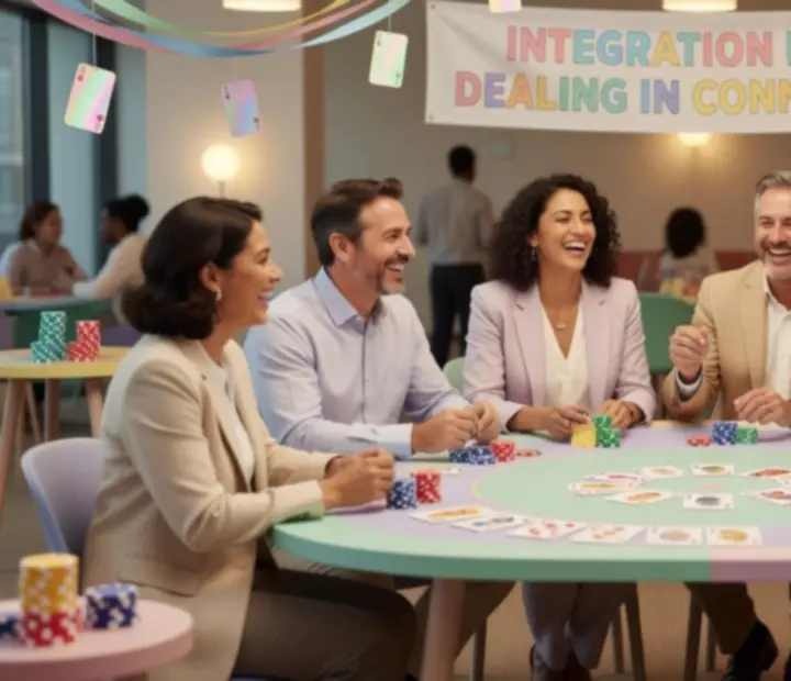 Zespół korporacyjny podczas integracyjnego eventu premium
